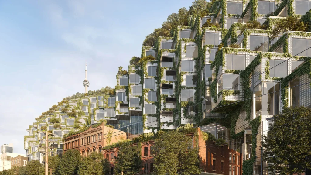 Exterior view of luxury condominium buildings in Toronto