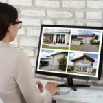 People reading real estate listings