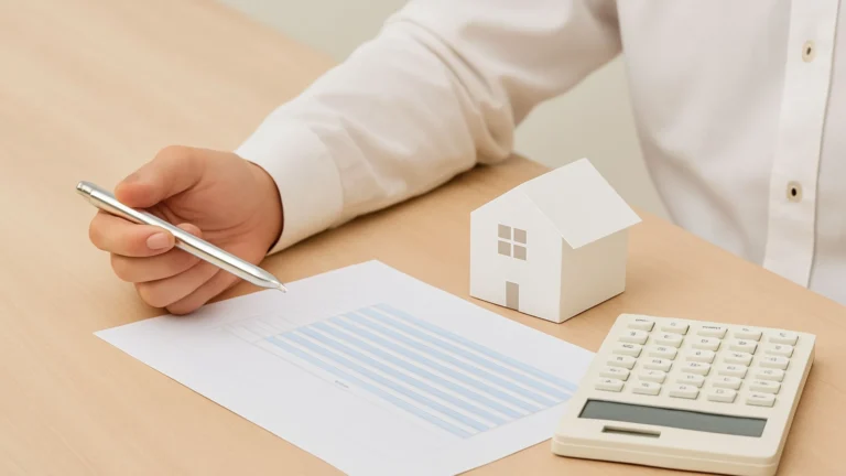 Home and calculator for a real estate price